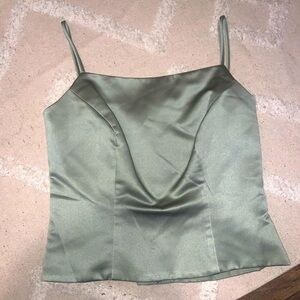 Alfred angelo satin sage green spring y2k 90s bustier top boho classic cami